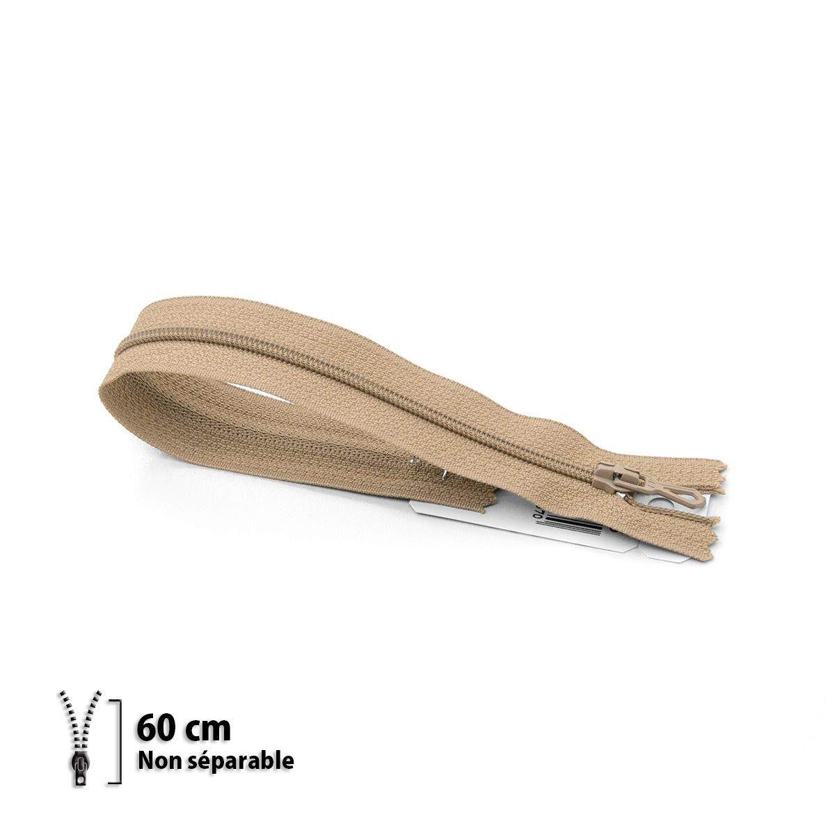 Fermeture Eclair ® spiralée beige 60cm