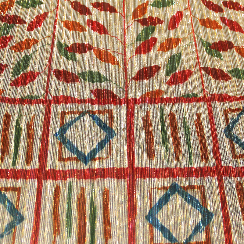 Résille lamé plissé - Feuillage multicolore avec base