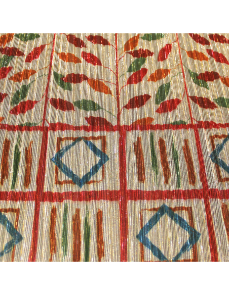 Résille lamé plissé - Feuillage multicolore avec base