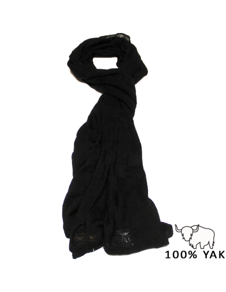 Écharpe 100% Yak - Damier noir