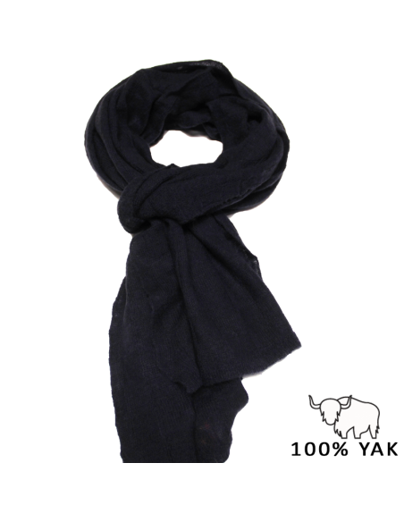 Écharpe 100% Yak - Damier marine