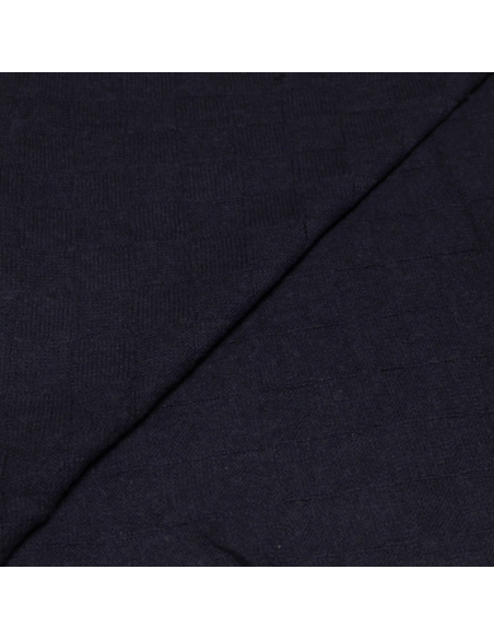 Écharpe 100% Yak - Damier marine