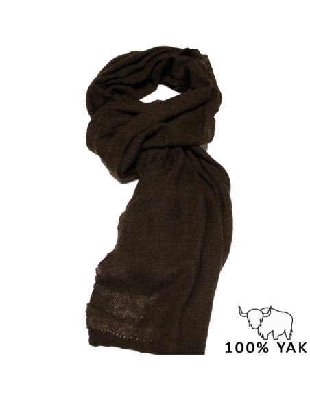 Écharpe 100% Yak - Damier marron