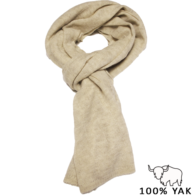 Écharpe 100% Yak - Damier écru