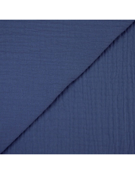 Double gaze 100% coton - Indigo