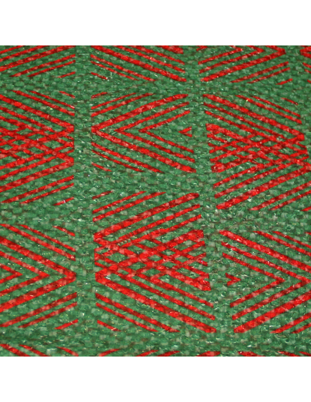 Mousseline plumetis lurex - imprimé rouge fond vert