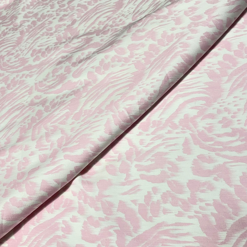 Gabardine coton & élasthanne - Motif abstrait rose