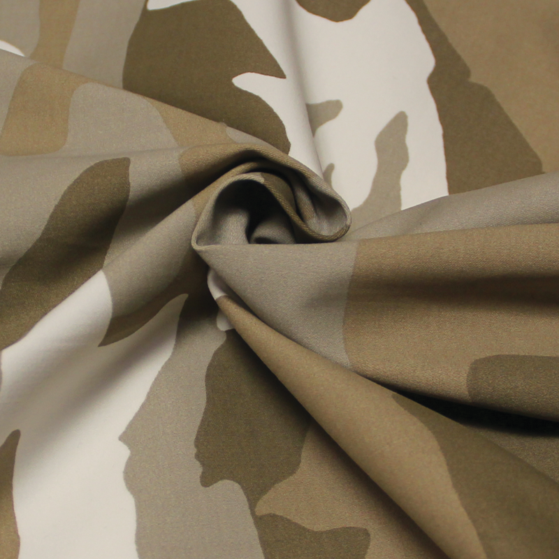 Satin coton & élasthanne - Camouflage