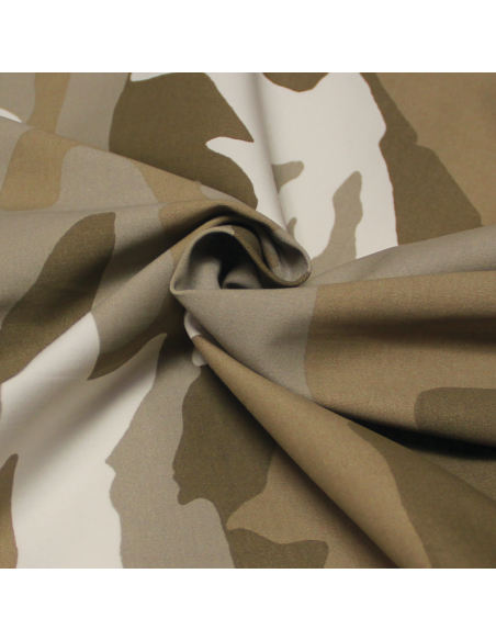 Satin coton & élasthanne - Camouflage