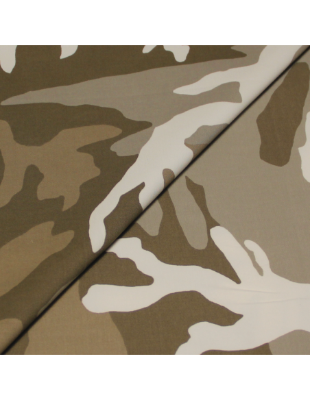Satin coton & élasthanne - Camouflage