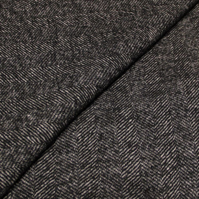 Tweed - Chevron noir & gris