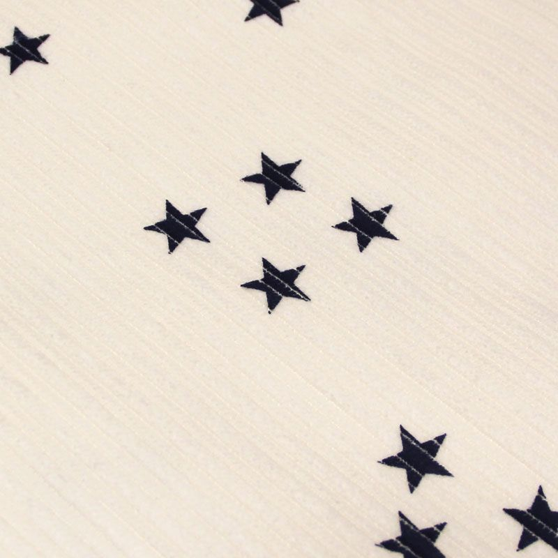 Velours côtelé rayure irrégulière - Étoile marine fond écru