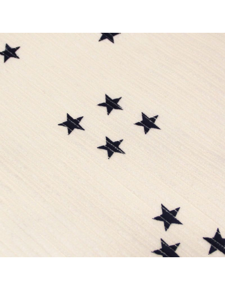 Velours côtelé rayure irrégulière - Étoile marine fond écru