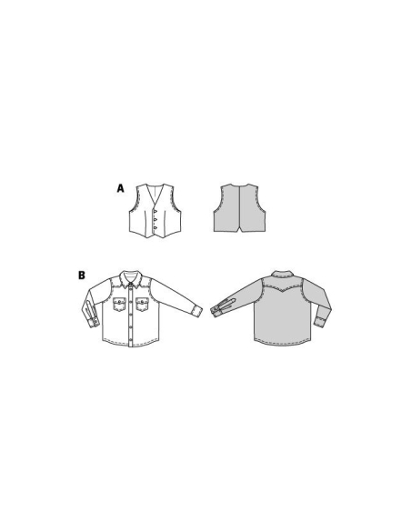 Patron Burda 9248 - Chemise classique et un gilet