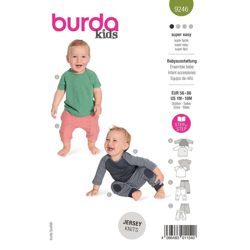 Patron Burda 9246 - Ensemble Tee-shirts et pantalons