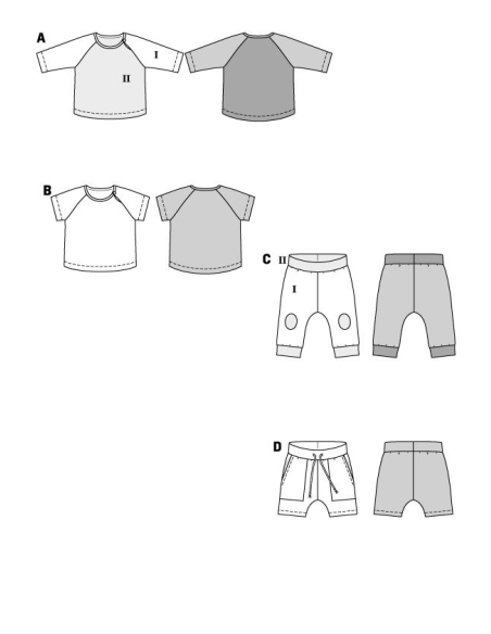Patron Burda 9246 - Ensemble Tee-shirts et pantalons