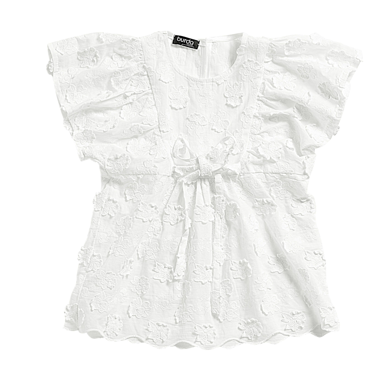 Patron Burda 9244 - Robe et Blouse avec décolleté décorées de ruchés de manches