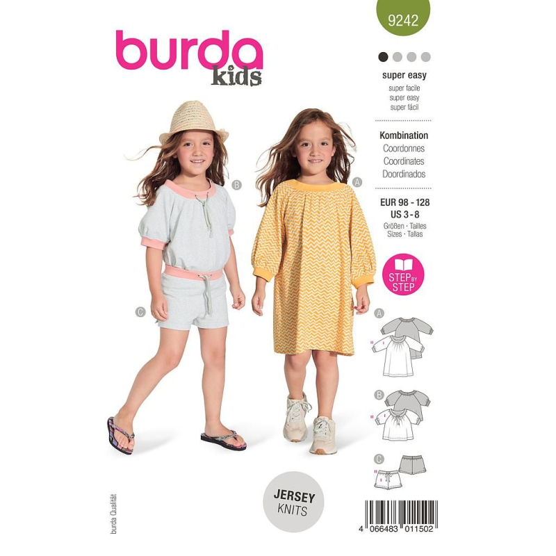 Patron Burda 9242 - Robes amples dans un jersey moelleux