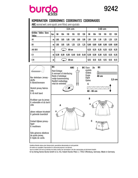 Patron Burda 9242 - Robes amples dans un jersey moelleux