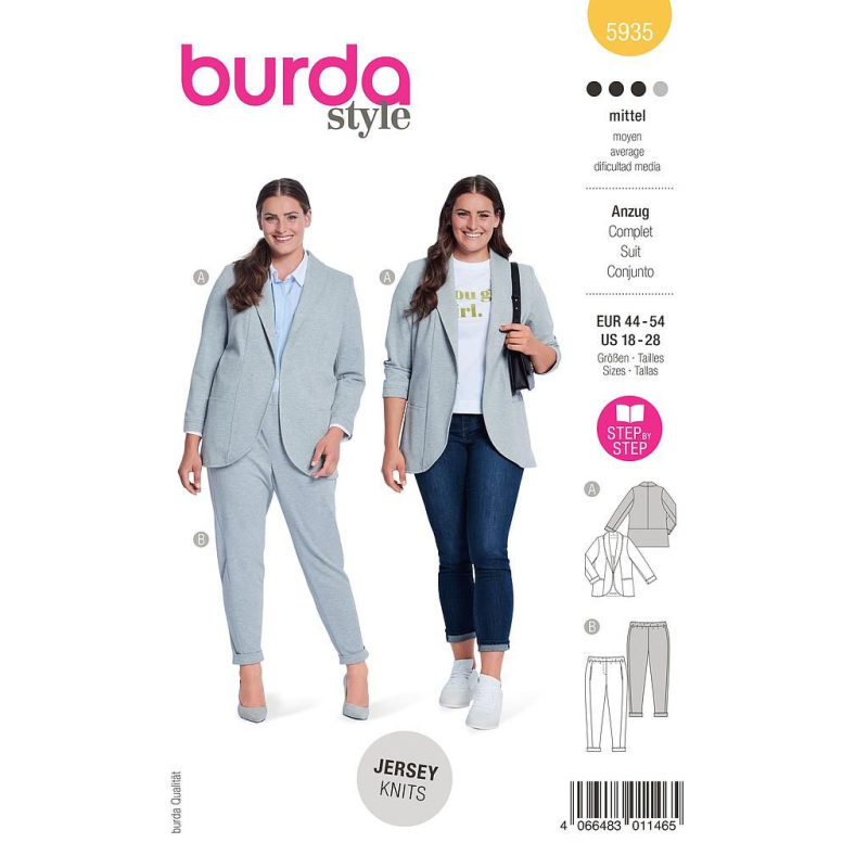 Patron Burda 5935 - Costume féminin