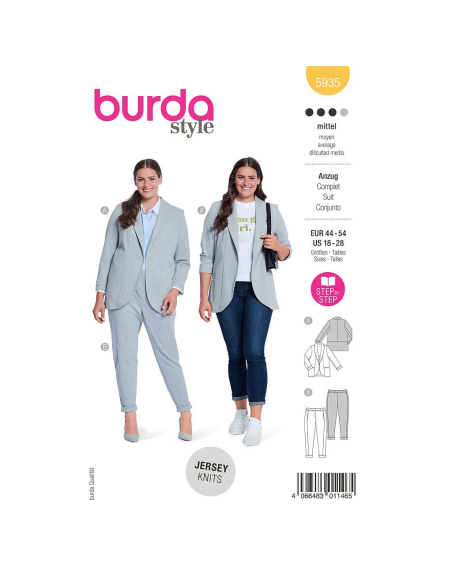 Patron Burda 5935 - Costume féminin