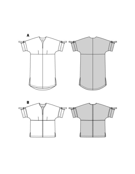 Patron Burda 5934 - Robe et blouse avec joli décolleté et manches à retrousser