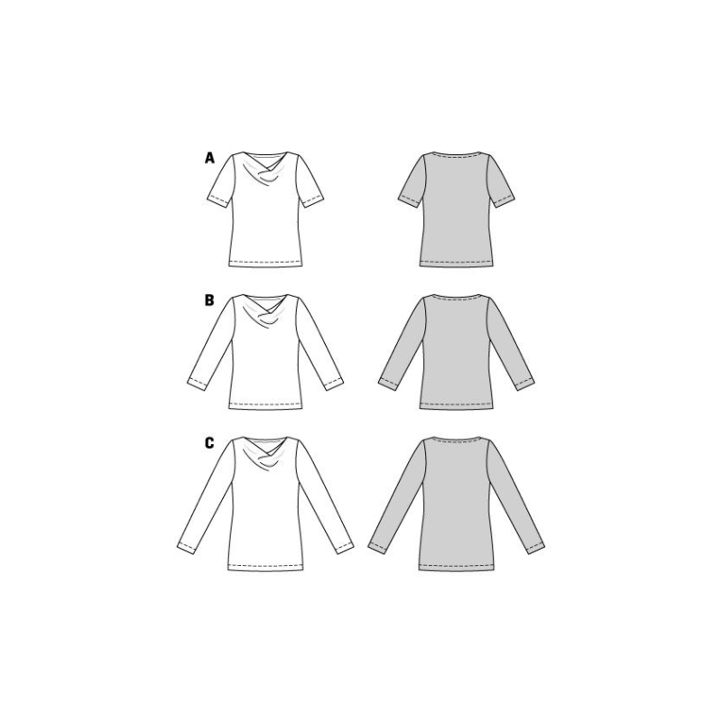 Patron Burda 5926 - 3 Tee- shirts incontournables