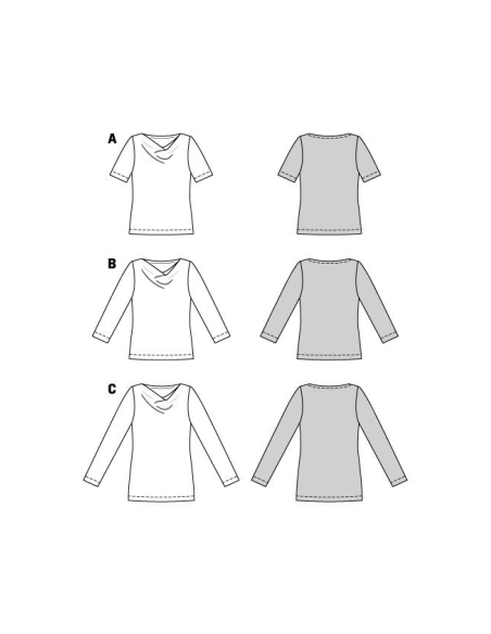 Patron Burda 5926 - 3 Tee- shirts incontournables