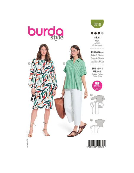 Patron Burda 5918 - Robe chemise et la blouse