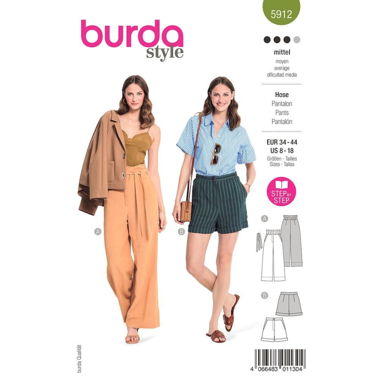 Patron Burda 5912 - Pantalon et short décontractés