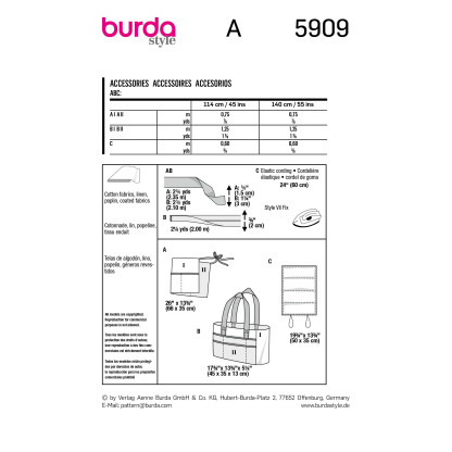 Patron Burda 5909 - Tablier jardiange à compartiments 2