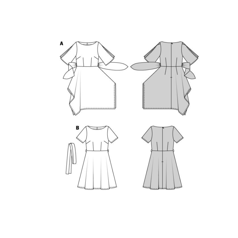 Patron Burda 5903 - Robe avec jupe a pointe