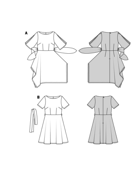 Patron Burda 5903 - Robe avec jupe a pointe