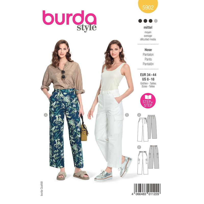 Patron Burda 5902 - Pantalons droits avec des poches