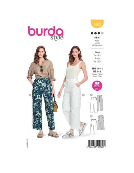 Patron Burda 5902 - Pantalons droits avec des poches
