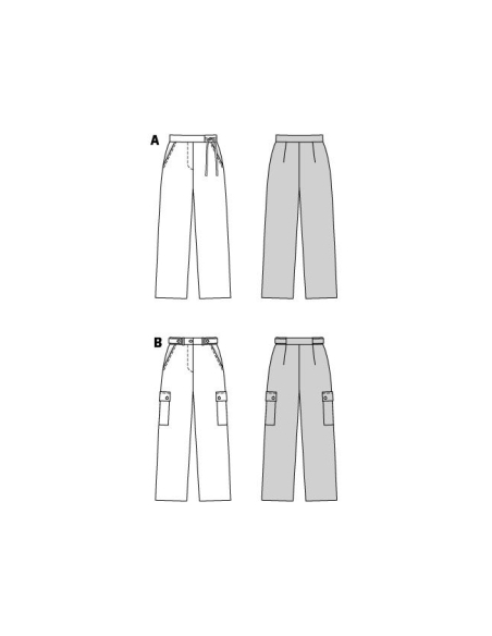 Patron Burda 5902 - Pantalons droits avec des poches