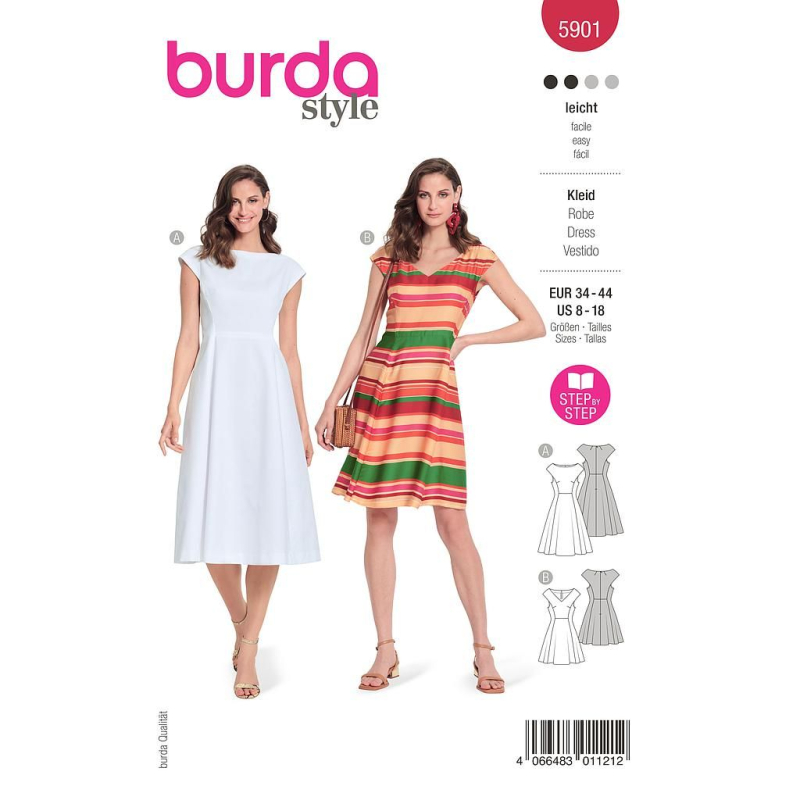 Patron Burda 5901 - Robes romantiques avec touche Vintage
