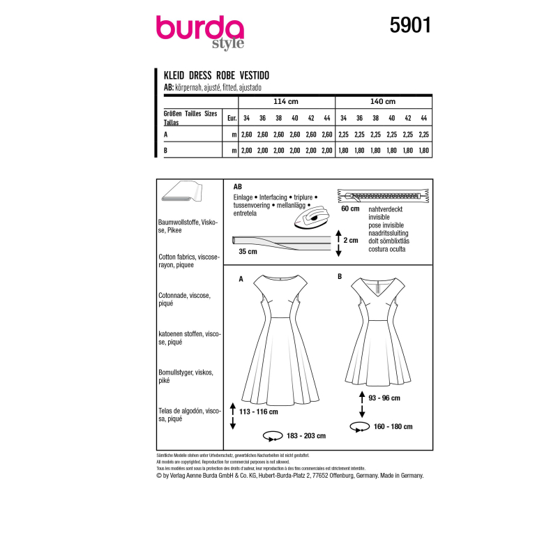 Patron Burda 5901 - Robes romantiques avec touche Vintage