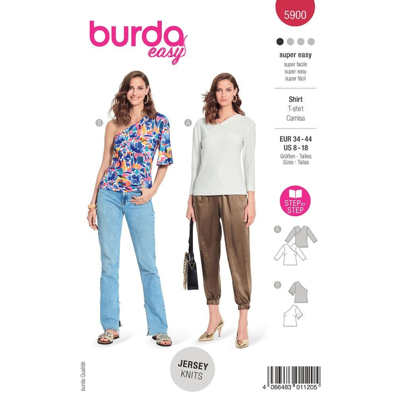 Patron Burda 5900 - Tee-shirts cintrés