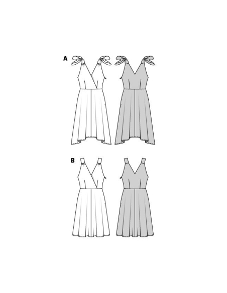 Patron Burda 5899 - Robes virevoltantes avec corsage croisé