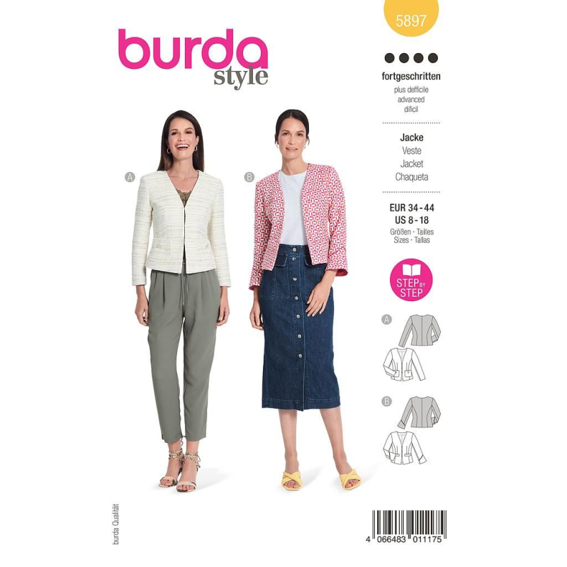 Patron Burda 5897 - Elégantes vestes