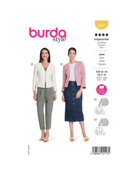 Patron Burda 5897 - Elégantes vestes