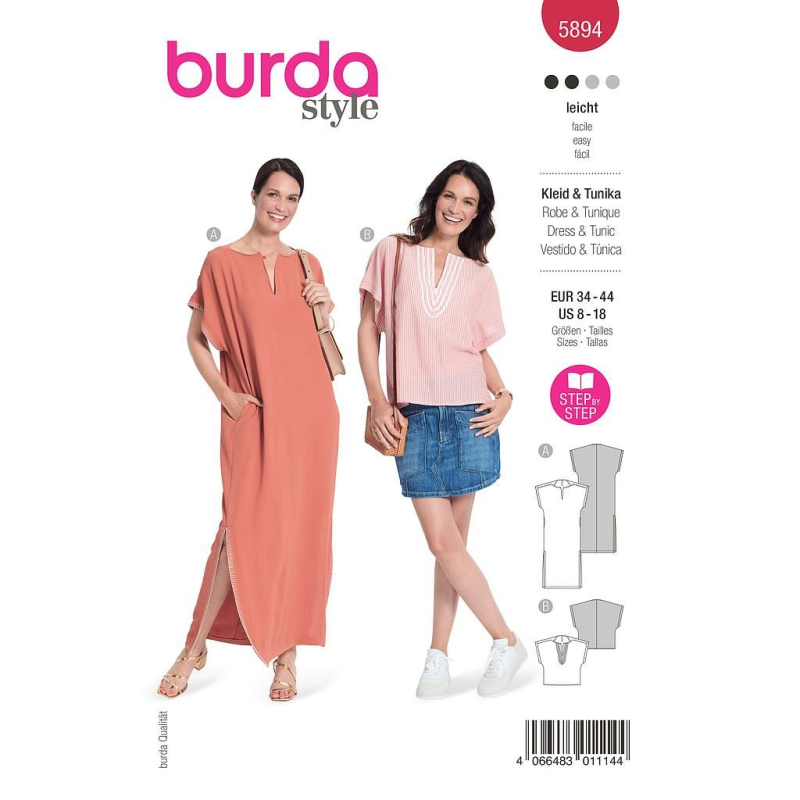 Patron Burda 5894 - Longue robe