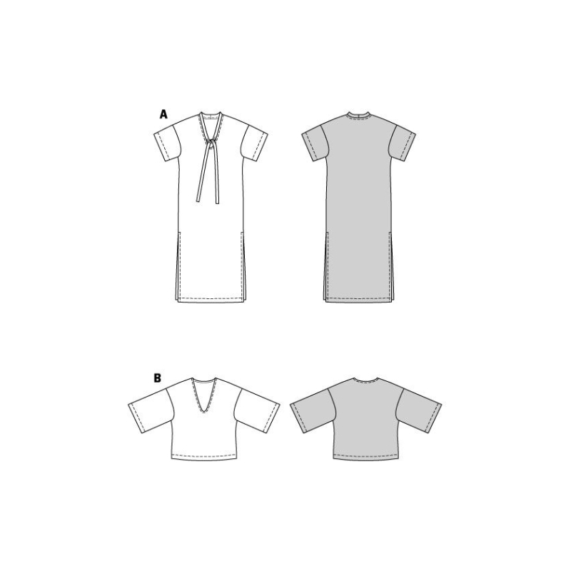 Patron Burda 5893 - Robe et un tee-shirt en tissu mailles