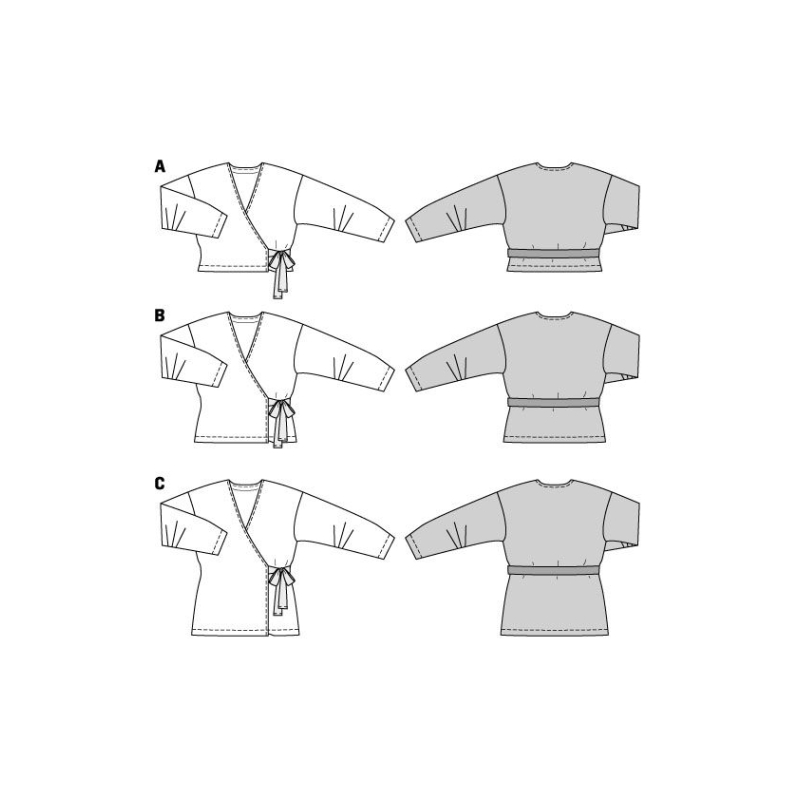 Patron Burda 5892 - Vestes cache-cœur