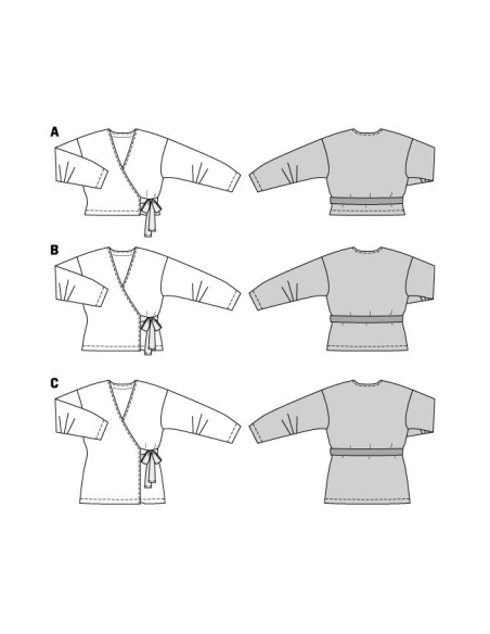 Patron Burda 5892 - Vestes cache-cœur