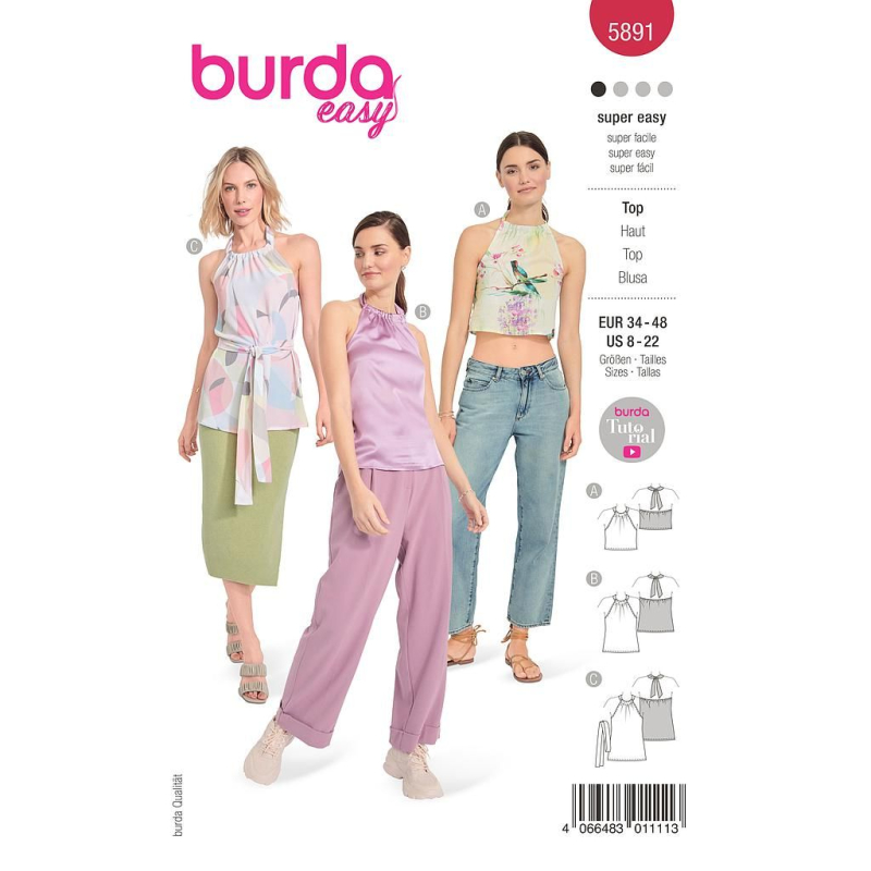 Patron Burda 5891 - Top dos-nu