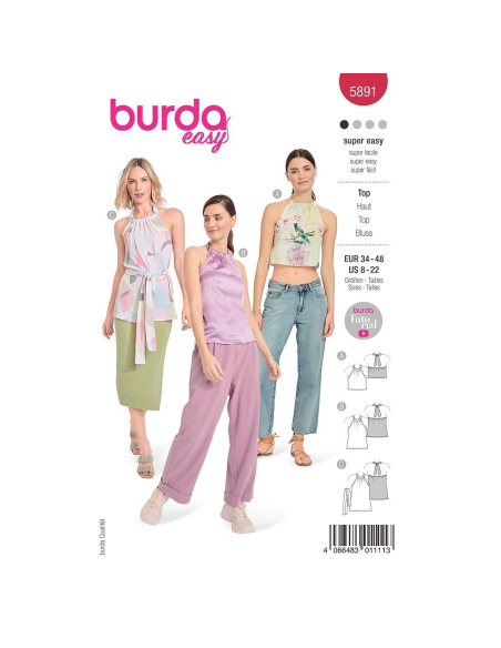 Patron Burda 5891 - Top dos-nu