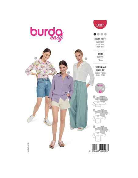Patron Burda 5887 - Blouse en diverses longueurs