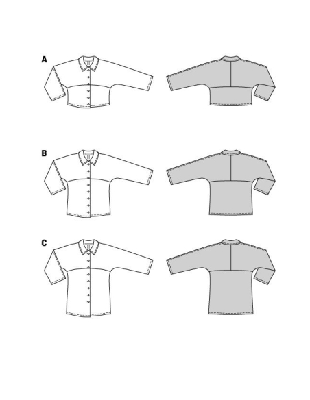Patron Burda 5887 - Blouse en diverses longueurs